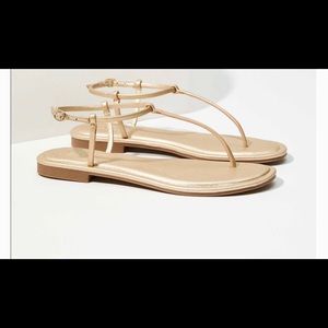 LOFT Ann Taylor Modern Thong Sandals Gold